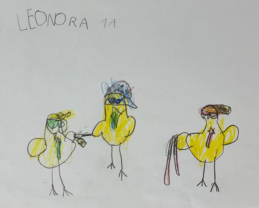 Foto: Leonora tegnet de tre mistenkte Flott tegnet!