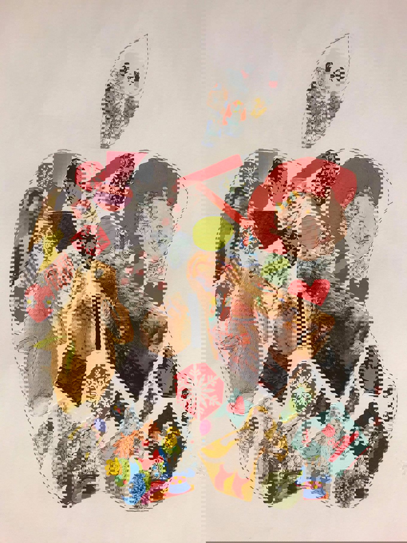 Foto: Elena Grand Eple laget av klistremerker