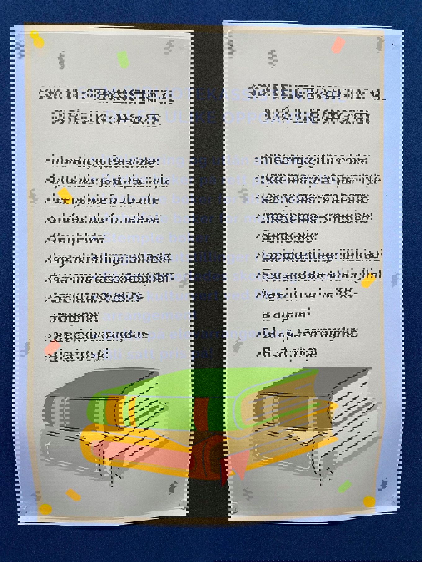Oppgaver til en bibliotekassistent