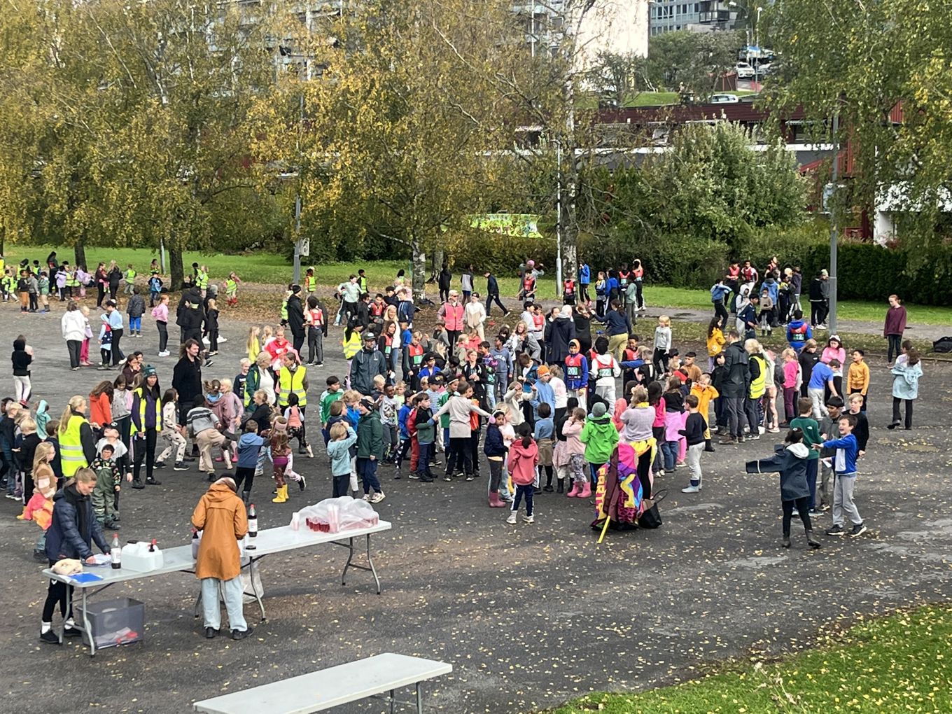 en stor mengde mennesker på et utendørs arrangement