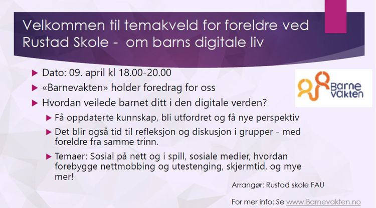 Invitasjon til temakveld